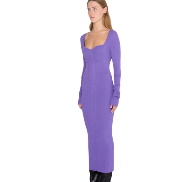 REMAIN Dresses & Skirts - REMAIN Purple Passion Flower Dense Knit Curved Neck Dress US 6 Reg. $328
